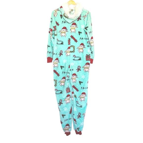 Friends Pajamas Womens Size Medium (8-10) One Piece Christmas Winter PJ’s - Picture 4 of 10